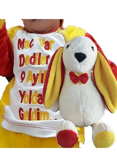 Uyku Arkadaşım Papyonlu Uzun Kulak Bunny Peluş Tavşan Kırmızı