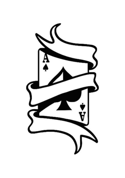 Maça As Poker Kağıt Sticker Yapıştırma Etiket 16Cm Siyah