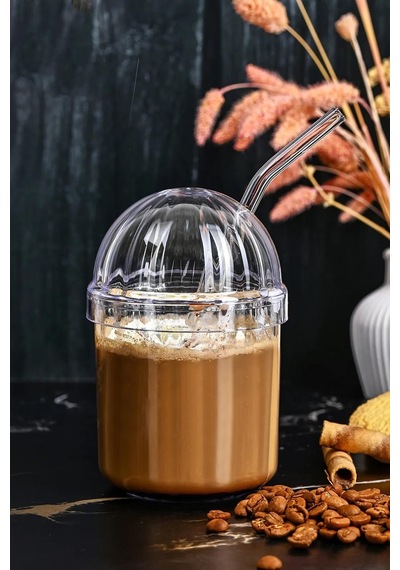 1 Adet Cam Pipetli, Kapaklı Isıya Dayanıklı Kristal Pinterest Bardak Kahve Ve Sunum Bardağı