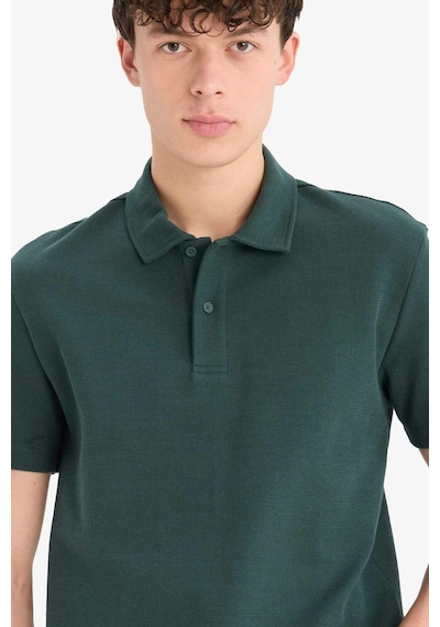 DeFacto Regular Fit Polo Yaka Dokulu Basic Düz Kısa Kollu Tişört B4939AX25SMGN715