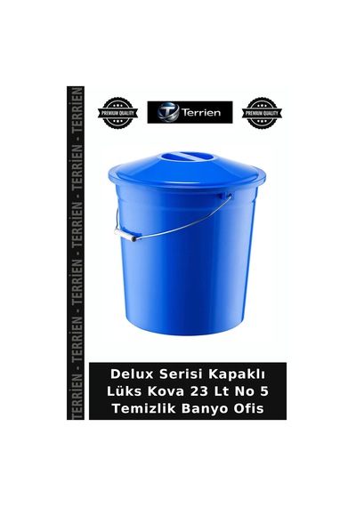 Delux Serisi Kapaklı Lüks Kova 23 Lt No 5 Temizlik Banyo Ofis Çok Renkli
