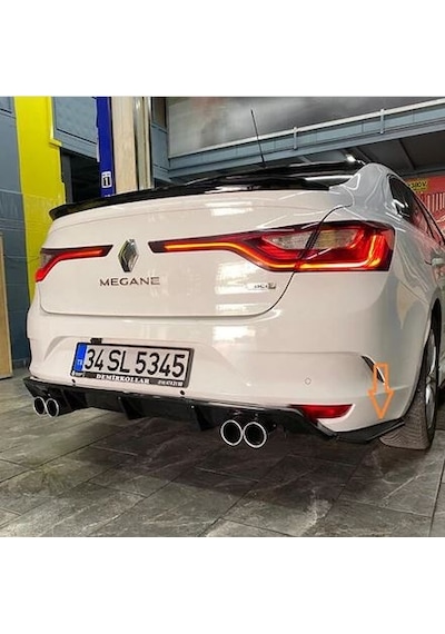 Megane 4 Arka Tampon Flap Tampon Köşe Flap Parlak  Siyah
