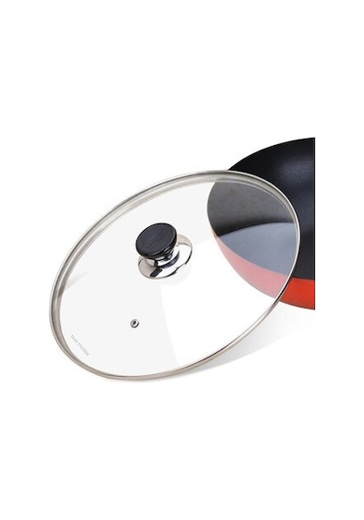 Tencere Tava Sahan Teflon Granit Için Cam Kapak 30 Cm