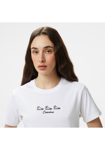 Converse Kadın Beyaz T-shirt 10027753 Beyaz
