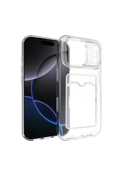 Apple Uyumlu iPhone 17 Pro Max Kılıf Kartlıklı Kamera Çıkıntılı Şeffaf Darbe Korumalı A Kalite Kapak