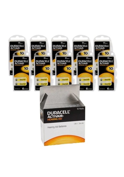 Duracell 10 Numara Cihaz Pili 10 Paket 60 Adet