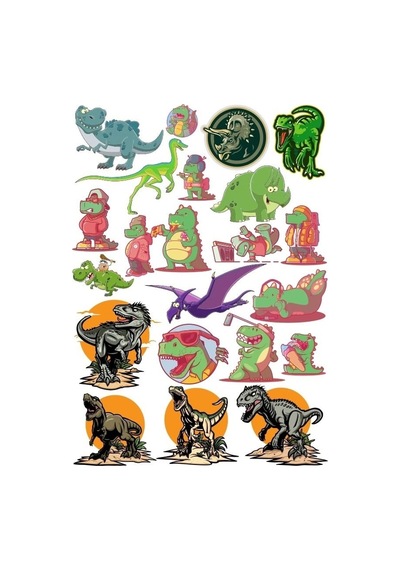 Dinozorlar Sticker Set 1 20 Parça Telefon, Tablet, Defter, Laptop Sticker