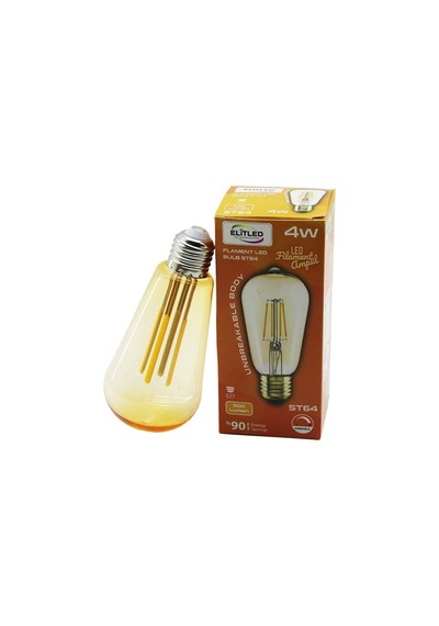 Lunaev Elitled St-64 4 W - E27 Gold Color Flament Led Rustik Ampul 500lumen Kırılmaz Gövde