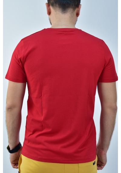 Escetic Erkek Kırmızı Slim Fit T-Shirt-3297 Kırmızı
