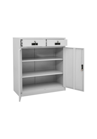 Tr Açık Gri Metal Ofis Saklama Dolabı, 90 X 40 X 102 Cm, 2 Ayarlanabilir Raf, Evrak Düzenlemesi İçin Dayanıklı Sa Genel