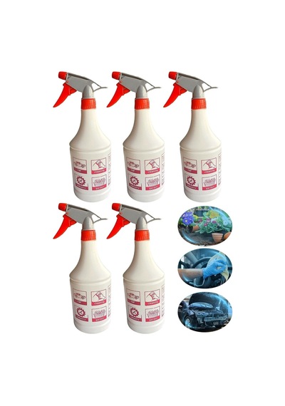1 Litre Boş Sprey Şişesi 5'li Set Ayarlanabilir Püskürtücülü Çok Amaçlı Hobi & Temizlik Şişesi