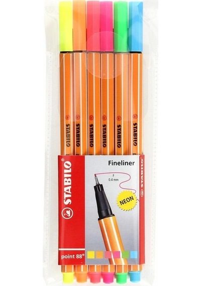 Stabilo Point 88 Ince Uç Keçeli Kalem 0.4 Mm 6 Renk Neon 88-6-1