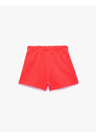 Koton Beli Lastikli Pamuk Karışımlı Basic Şort Kırmızı 6skg40210ak