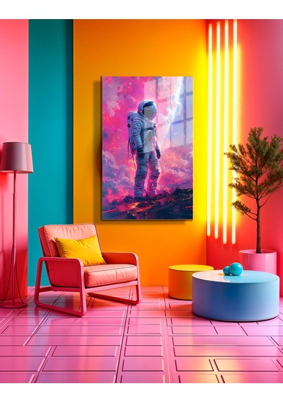 Space/uzay Yapay Zeka Özel Tasarım Cam Tablo Ofis, Mutfak Çocuk Odası, Salon 134