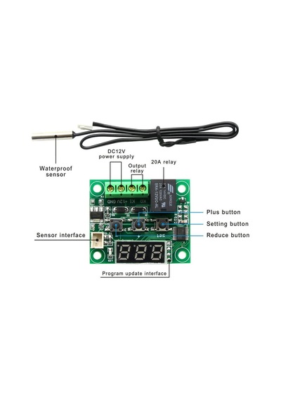 Dc 12v Mini Termostat Sıcaklık Kontrol Devresi -50-110c