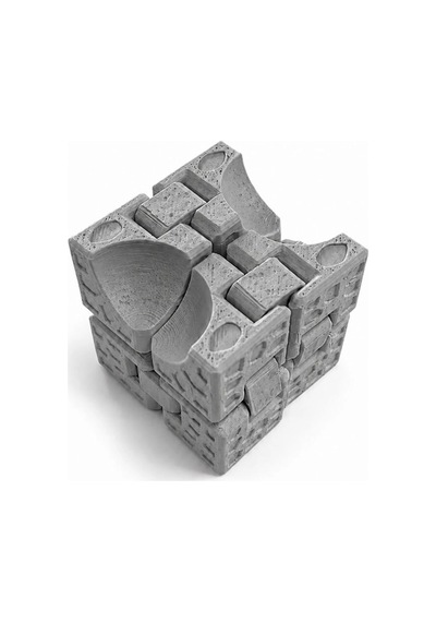 Ay Temalı Sonsuzluk Küpü Gri 40x40mm