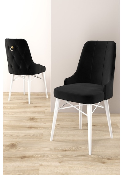 Familieconcept Zümra Serisi, Beyaz 80x132 Açılabilir Mdf Mutfak Masası Takımı 4 Adet Sandalye Siyah Familieconcept Zümra Serisi, Beyaz 80x132 Açılabilir Mdf Mutfak Masası Takımı 4 Adet Sandalye Siyah
