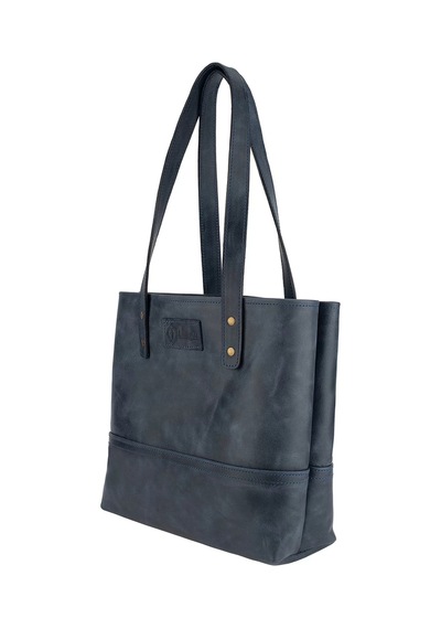Twingold İsme Özel Tote Bag El Omuz Çantası - %100 Rainbow Deri - Ac03003 - Lacivert Lacivert