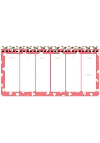 Keskin Color Spiralli Planner Minik Papatya 13x27 Cm Spiralli Haftalık Planlayıcı