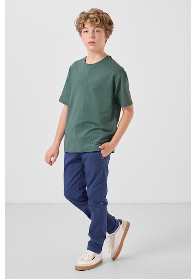 Tommylife Açık Yeşil Pamuklu Yumuşak Dokulu Oversize Basic Erkek Çocuk T-shirt - 11297 Yeşil