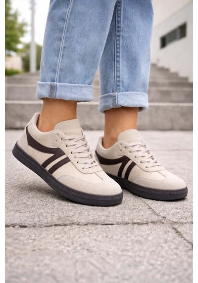 Bej Ortopedik Günlük Kadın Sneaker Ayakkabı-254 Bej