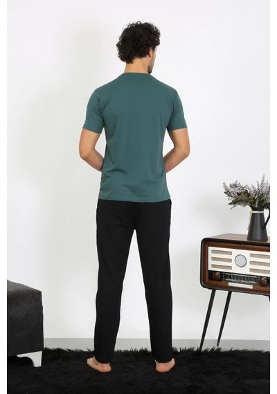 Najmaddin.com Beru Erkek Penye Petrol Rengi 3'lü Pijama Takımı