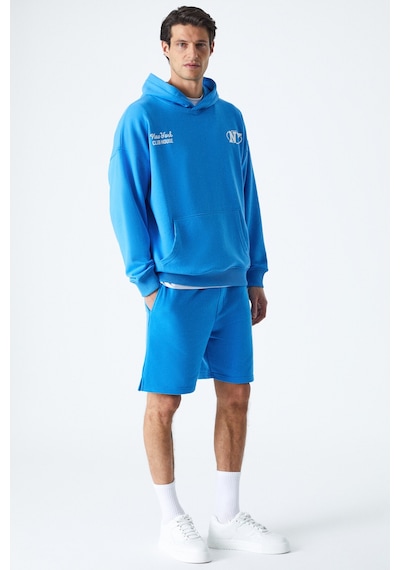 Grımelange Grımelange Agassı Erkek Yumuşacık Kumaşlı Saks Mavi Sweatshirt Saks Mavi
