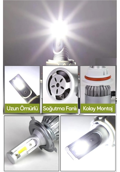 Xenon H4 Led Araba Far Ampül Xenon Led Uzun Kısa Şimşek Etkili