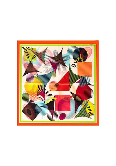 Inno 60x60 Cm Premium Saten Desenli Dikişli Fular Metalik