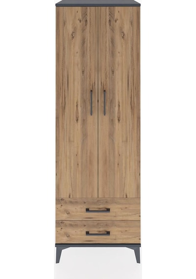 Hyperion Dolap Tek Raflı 2 Çekmeceli Tek Askılı 60x44x182 Antrasit-çam Aytası Hyperion Dolap Tek Raflı 2 Çekmeceli Tek Askılı 60x44x182 Antrasit-çam Aytası