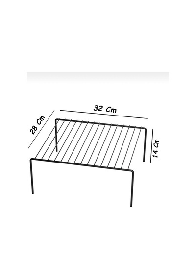 Dolap Içi Düzenleyici Organizer Tezgah Banyo Tabak Bardak Mutfak Banyo Düzenleme Metal 30 X 30 Siyah Diğer