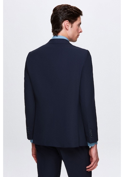 D's Damat Ds Damat Slim Fit Lacivert Mono Yaka Tek Yırtmaçlı Astarlı Takim Elbise Yelekli 4HFY5ORT01599 Lacivert