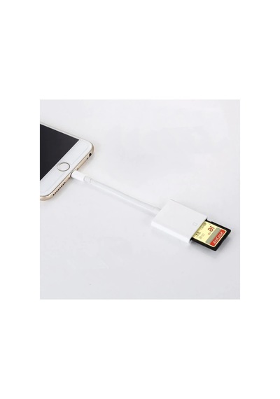 Apple Uyumlu iPhone/Apple Uyumlu iPad Lightning To Sd Kart Hafıza Kart Adaptörü Nk105- 5775 - Karbul7347-9066 Beyaz