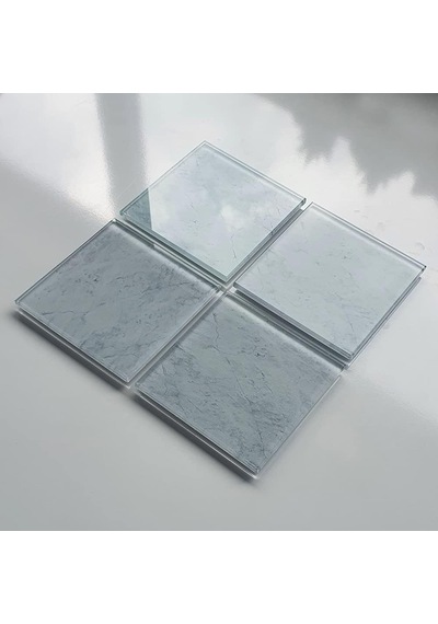 4'lü Takım Cam Bardak Altlığı 10cm X 10cm Taş Görünüm Diğer