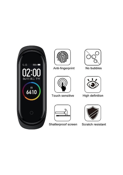 Wozlo Xiaomi Mi Band 4 Uyumlu Çizilme Önleyici Tpu Nano Yumuşak Film Ekran Koruyucu - 2 Adet