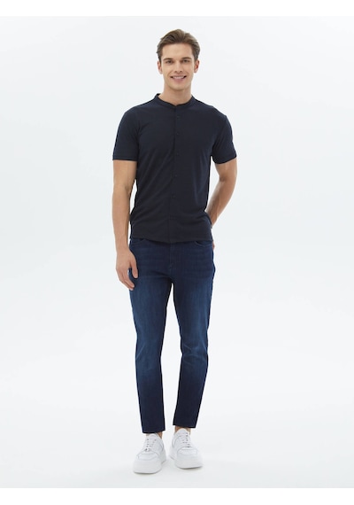 Lacivert Düz Regular Fit Casual Gömlek Lacivert