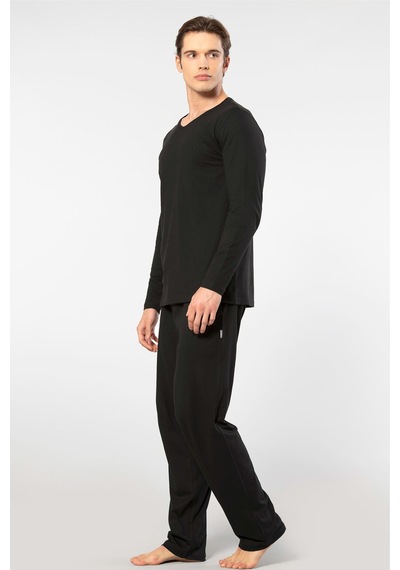 Cacharel Erkek Uzun Kollu Modal Pijama Takımı 2237/siyah Siyah