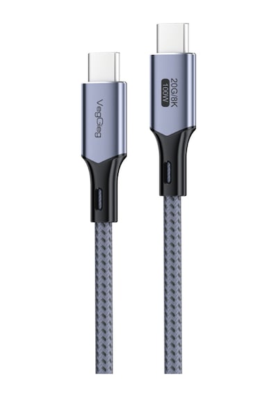 Veggieg 100w 5a Usb3.2 Gen 2 20 Gbps 8k 60hz Type-c Görüntü Şarj Ve Data Kablosu 5 Metre