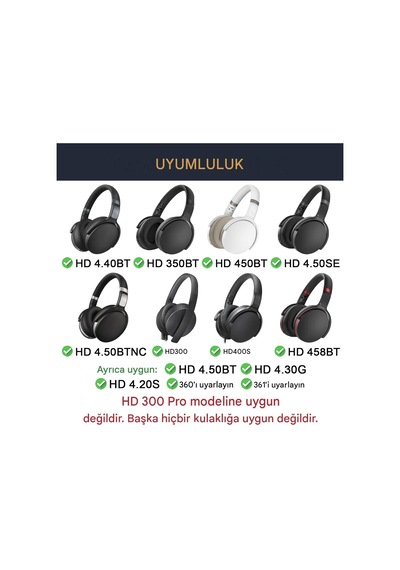 Sennheiser İle Uyumlu Kulaklık Pedi Hd450bt Hd458bt Hd350bt Hd4.50bt Hd4.50btnc Hd4.50se Hd4.40bt Hd4.30g Hd4.20s Hd400s İçin Yedek Kulak Yastığı,hafızalı Köpük,yumuşak Pu Deri