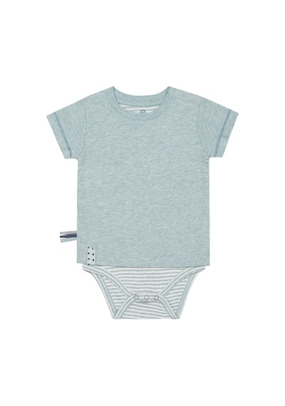 Organicera Organicera Organik Kısa Kollu Tshirt Body,Aqua Gri
