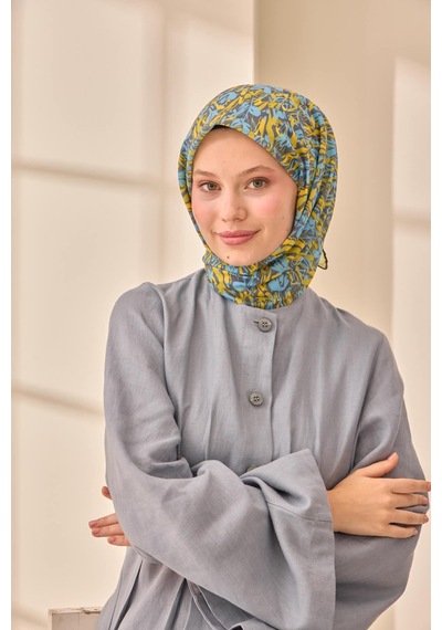 Silk Home Soft Eşarp 73091-20 Füme, Sarı, Bebe Mavi
