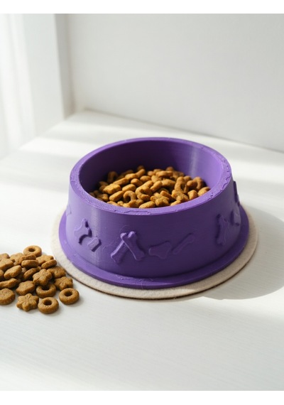 Kemik Desenli Mama Kabı 3d Baskı Kedi Köpek Mama Ve Su Kabı 12cm