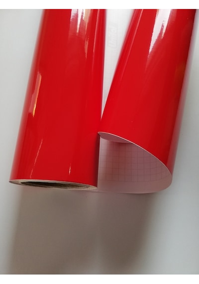 Parlak Kırmızı Folyo Yapışkanlı 122 Cm