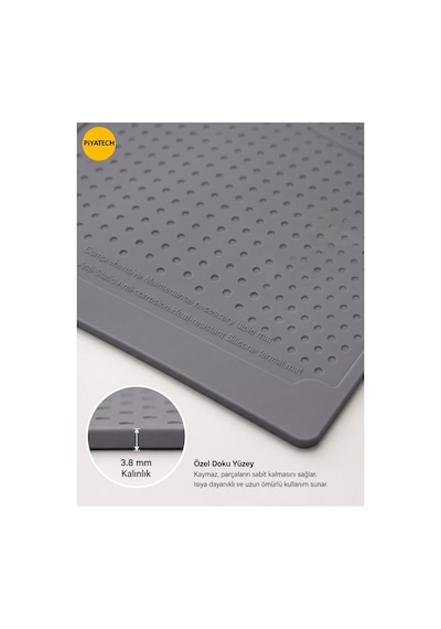 Isıya Dayanıklı Silikon Tamir Matı Anti-statik Lehimleme Ve Bakım Pedi 25x17.5 Cm - Gri