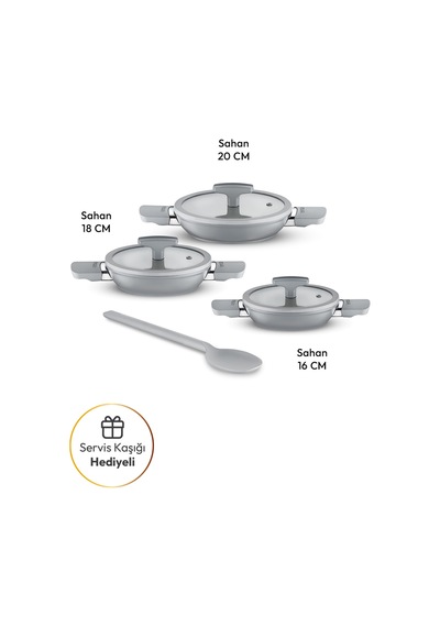 Emsan Swiss Crystal Rs 6 Parça Sahan Seti Gri