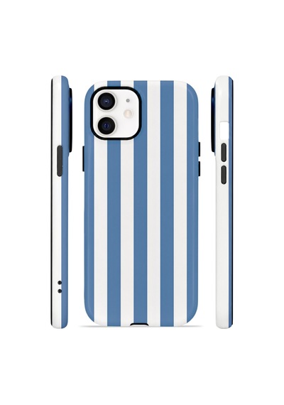 Apple iPhone Uyumlu 11 Vorian Çift Katmanlı Magsafe Kılıf Blue Marina Stripe