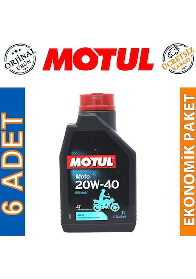 Motul Moto 4t 20W-40 1 L 4 Zamanlı Mineral Motosiklet Yağı 6 Ad