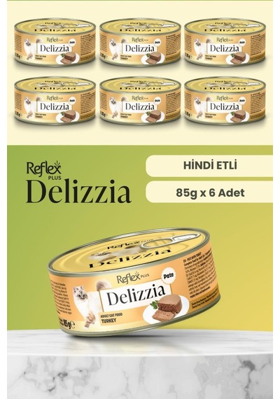 Reflex Plus Delizzia / Kıyılmış Hindi Etli Yetişkin Kedi Maması 85g X 6 Adet