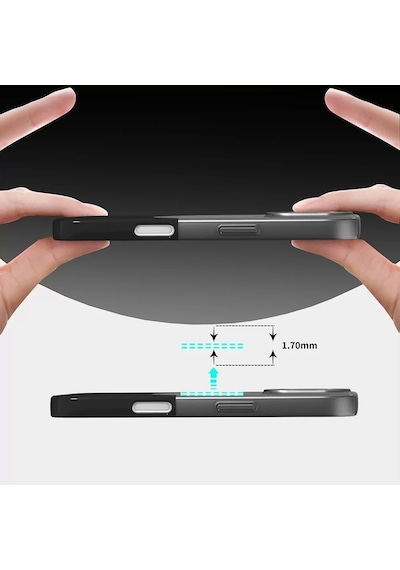 Apple Uyumlu iPhone 16 Plus Kılıf Magsafe Şarj Kartlıklı Mıknatıslı Duble 1.7mm Kapak Kart Bölmeli Lacivert