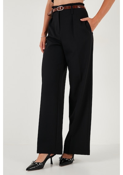 Lela Wide Leg Yüksek Bel Geniş Paça Palazzo Bayan Pantolon 65271262 Siyah